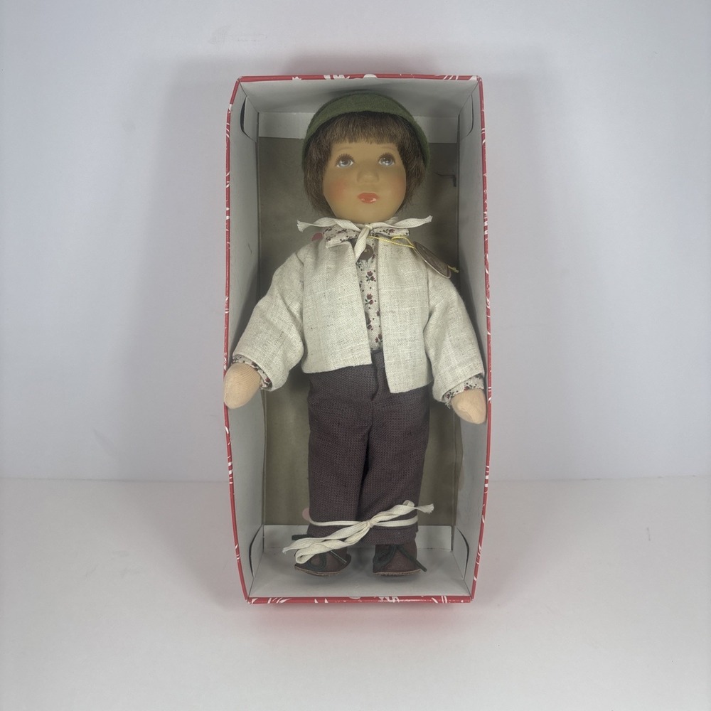 Kathe Kruse 11" Boy Doll "Hansl" 25 Brown Green Hat Outfit Germany Collector VTG